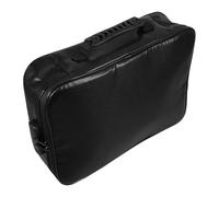 DIKACA Fireproof Multi-Layer Document Storage Bag Lock, Large Capacity Passport Holder and File Organizer for Home and Travel, Black -Lined Receipt and Certificate Safe