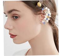 DIKACA Flower Ear Clip Earrings for Women Non-pierced Handmade Fairy Ear Wraps with Design Creative Curvy Style Jewelry for Valentine Day Weddings Parties Birthdays