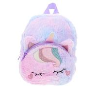 DIKACA Girls Unicorn Plush Backpack Small School Bag with Large Capacity, Polyester and Plush Material, Adorable Unicorn Shape for Going to The Zoo Or Playing at The Park