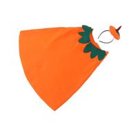 DIKACA Halloween Pumpkin Costume Set Lightweight Breathable Orange Cape with Whimsical Headband for Birthday Parties School Performances and Festive Parades