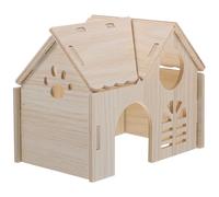 DIKACA Hamster Wooden Hideout House for Cage Small Pets Chinchilla Gerbils Dwarf Hamsters Natural Sleep Nest and Play Shelter with Smooth Finish for Safe Climbing and Resting