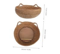 DIKACA Handwoven Rattan Cat Bed Small Pet Nest for Indoor Use All Season Breathable Round Basket Compact Space Saving Design Multifunctional Cozy Sleeping and Playhouse for Cats and Small