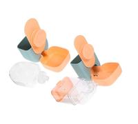 DIKACA Hanging Automatic Feeder and Water Dispenser for Cats Rabbits Guinea Pigs Hedgehogs and Ferrets Eye-catching Blue and Orange Dual Feeder for Clean Fresh Food and Water Access in