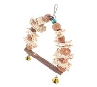 DIKACA Hanging Parrot with Cuttlebone and Chewing Swing for Cage Safe Teething and Dental Care Suitable for African Grey and Budgie Birds