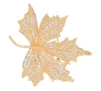 DIKACA Harvest Party Rhinestone Maple Leaf Brooch Pin for Men S Suit Micro Zirconia Collar Brooch for Women Secure Metal Lapel Pin for Thanksgiving Fall Clothing Decoration