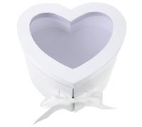 DIKACA Heart-shaped Double-layer Rotating Box White Valentine’s Day Packaging Box for Flowers and Bouquets Creative Empty Heart Shape
