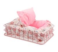 DIKACA Iron Hamster Platform Nest with Stable Pink Iron Frame and White Plush Bed, 2pcs Set Small Animal House Suitable for Hamsters, Chinchillas, and Guinea Pigs Cage Accessories
