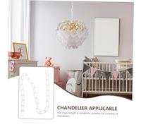 DIKACA Iron Hanging Light Chain Accessory for Living Chandelier Supply White Plated Chain for European-Style Crystal and Retro Lighting Fixtures Heat Resistant and Lightweight