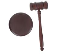 DIKACA Judge's Hammer Wooden Gavel with Sound Block Portable Court Gavel for Auction and Judge Costume Natural Wood Solid Construction Loud Knocking Sound Compact Practical Design