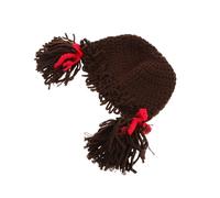 DIKACA Knitted Yarn Wig Hat with Pigtails for Newborns Soft Warm Winter Beanie Cap for Boys and Comfortable Spring Autumn Costume Hat for Months