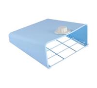 DIKACA Large Capacity Rabbit Feeding Basin with Secure Mesh Rack Plastic and Steel Hay Feeder for Small Pets Like Guinea Pigs Chinchillas Birds Prevents Waste and Biting Suitable for