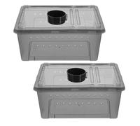 DIKACA Large Transparent Black Plastic Snake Breeding Box with Water Basin Portable Reptile Feeding Container for Lizards Turtles Spiders Frogs and Clear Observation Habitat for