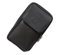 DIKACA Leather Small Waist Bag for Men Multi Functional Fashion Wallet Zipper Mobile Phone Bag for Outdoor Travel and Shopping