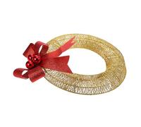 DIKACA LED Lighted Christmas Wreath with Metallic Bow Realistic Artificial Garland for Indoor Outdoor Holiday Decor Sturdy Easy to Install Xmas Decoration for Front Door Patio Wall