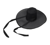 DIKACA Lightweight Korean Drama Kingdom Top Hat for Men Wide Brim Traditional Joseon Dynasty Costume Headwear Breathable Black Gothic Cosplay Hat for Festival Dress Up