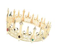 DIKACA Men's Gothic Crown with Sparkling Rhinestones Handmade Vintage King Headpiece for Prom King Prince Costume Cosplay Masquerade Historical Reenactments and Themed Parties