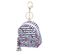 DIKACA Mini Cartoon PU Earphone Cable Bag Adorable Unicorn Coin Purse Small Change Holder for Smooth Wiring and Cute Rainbow Stripe Design