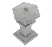 DIKACA Miniature Pavilion Model Oriental Pagoda Figurine for Home Decor Realistic Hexagonal Stone Pagoda Sculpture for Bonsai Aquarium Garden Feng Shui Ornament with Timeless