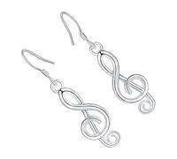 DIKACA Music Note Earrings for Women Lightweight White Gold Studs Elegant Metal Jewelry Minimalist Musical Symbol Accessories for All-day Wear