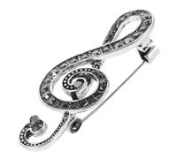DIKACA Musical Note Brooch, Rhinestone Metal Pins for Women Stylish Lapel Badge for Casual and Business Attire