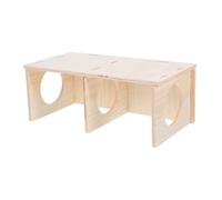 DIKACA Natural Solid Wood Hamster House Multi-chamber Hideout with Detachable Maze Easy DIY Assembly Small Animal Shelter for Mice Rats Hamsters and Guinea Pigs Cozy Breathable Wooden