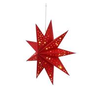 DIKACA Nine-Pointed Paper Star Pendant Lamp Shade with LED String Lights Hollow Origami Lantern for Christmas Weddings Birthday Party Decorations Lightweight and Easy to Hang