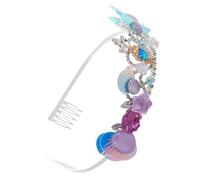 DIKACA Ocean Style Mermaid Headband Blue Crown Seashell Headwear Costume Accessory for Girls Princess Beach Party