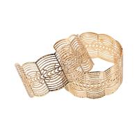 DIKACA Open Wide Lace Hollow Cuff Bracelets for Women Geometric Metal Wire Wrap Bangles Statement Wrist Arm Bands with Smooth Edges Comfortable Flexible Fit Chic Minimalist Jewelry