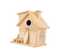 DIKACA Outdoor Hanging Wooden Birdhouse for Garden and Backyard Cabin Nesting Box Protecting Birds From Rain and Easy to Install and Remove