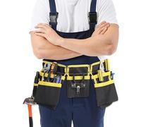DIKACA Oxford Fabric Tool Belt Pouch for Electricians Lightweight Multi-Pocket Craftsman Organizer with Iron Hooks Ergonomic Waist Tool Storage Bag for Technicians and Handymen