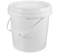 DIKACA Paint Bucket 10L White Hdpe Round Container with Lid and Solid Handle, 2.2 Gallon Storage Pail for Outdoor and Art Use