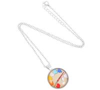 DIKACA Paint Palette Pendant Necklace for Artists Long Silver Metal Sweater Chain Art Jewelry Accessories for Art Students and Teachers