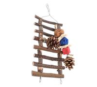 DIKACA Parrot Chewing and Climbing Ladder for Bird Cage Natural Branch Pinecone Vine Ball Nut Corn Husk Foraging Hanging for Parrots and Birds