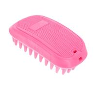 DIKACA Pet Silicone Shampoo Brush with Dual-sided Design for Bathing and Massaging Dogs and Cats Soft Silicone Bristles for Gentle Hair Removal and Stress Relief Suitable for Small and