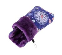 DIKACA Pet Sleep Bag Cotton Pouch Warm Hamster Cage Accessories Plush Canvas Small Animal Sleeping Bed with Clips for Squirrels Sugar Gliders Ferrets Blue Deer Pattern