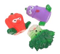 DIKACA Pet Squeaky Pepper Eggplant Vegetable Cartoon Sound Interactive Bite-resistant Teeth Grinding Chew for Dogs Training and Mental Stimulation