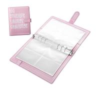 DIKACA Pink Saving Challenge Binder with Envelopes Money Saving Book with Card Slots and Pen Holder Portable Financial Planner for Budget Management and Cash Organization
