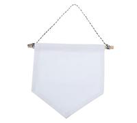 DIKACA Plain Blank Canvas Pennant Banner Enamel Lapel Pin Display Wall Hanging for Home Office Decor White S Stitching Canvas for DIY Painting Embroidery and Pin Collection Display