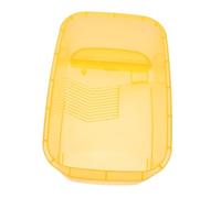 DIKACA Plastic Turtle Feeding Box with Basking Platform Pet Tank for Reptile Habitat Small Yellow Breeding Case Easy to Clean and Escape-preventing