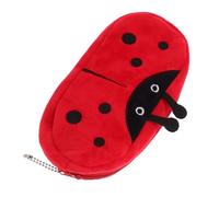DIKACA Plush Animal Pencil Pouch Soft Plush Material Large Capacity Zippered Pen Case for School Cute Kawaii Stationery Bag Multipurpose Small Storage for Coins Keys
