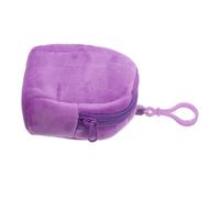 DIKACA Plush Small Keychain Pouch Cute Candy Color Storage Bag for Travel Women Soft Coin Purse Organizer for Earphones Tiny Trinkets and Change Adorable Cartoon Style for Adults