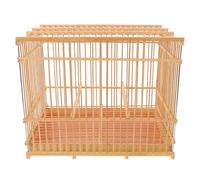 DIKACA Portable Bamboo Rectangular Bird Cage with Hanging Hook and Tray for Small Parrots Budgies Lovebirds and Cockatiels Spacious Outdoor Travel Kennel with Handwoven Vintage