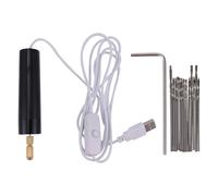 DIKACA Portable Mini Electric Drill Cordless Rotary Tool USB Handheld Engraving Pen 10pcs 0.9mm and 3pcs 1.1mm Bits, Wrench Included for Woodworking and DIY Crafts