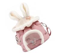 DIKACA Portable Plush Hamster Squirrel Carrier Bag with Mesh Ventilation Cross Body Design for Outdoor Travel Comfortable Pet Pouch for Small Animals