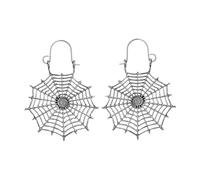 DIKACA Punk Style Spider Web Shape Earrings Creative Alloy Danglers Fashionable Decorative Jewelry for Women Unique Accessory
