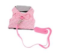DIKACA Rabbit Harness Vest with Leash for Small Animals Lightweight Breathable Bunny and Hamster Outdoor Walking Harness Soft Pet Vest for Ferret Kitten Guinea Pig