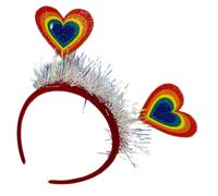 DIKACA Rainbow Pride Headband for Women and Men Vibrant Rainbow Hair Hoop for Pride Month Celebrations Party Accessories Firm Fit Lgbt Headpiece for Cosplay and Outdoor Events