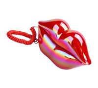 DIKACA Red Lips Landline Phone Stylish Corded Telephone with Sound Quality Unique Lip-Shaped Decor for Home Office Desktop Prop and Decoration