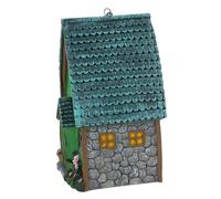 DIKACA Resin Birdhouse for Outdoors Small Hanging Nest with Rustic Charm Weather-resistant Garden Decoration for Backyard Wildlife Conservation and Bird