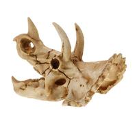 DIKACA Resin Dinosaur Skull Hideout Cave for Fish Tank and Reptiles Outdoor Shelter Ornament Safe Wear-resistant Lizard and Shrimp Hide Vivarium Decoration